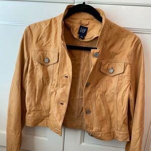 Gap cropped leather Jacket